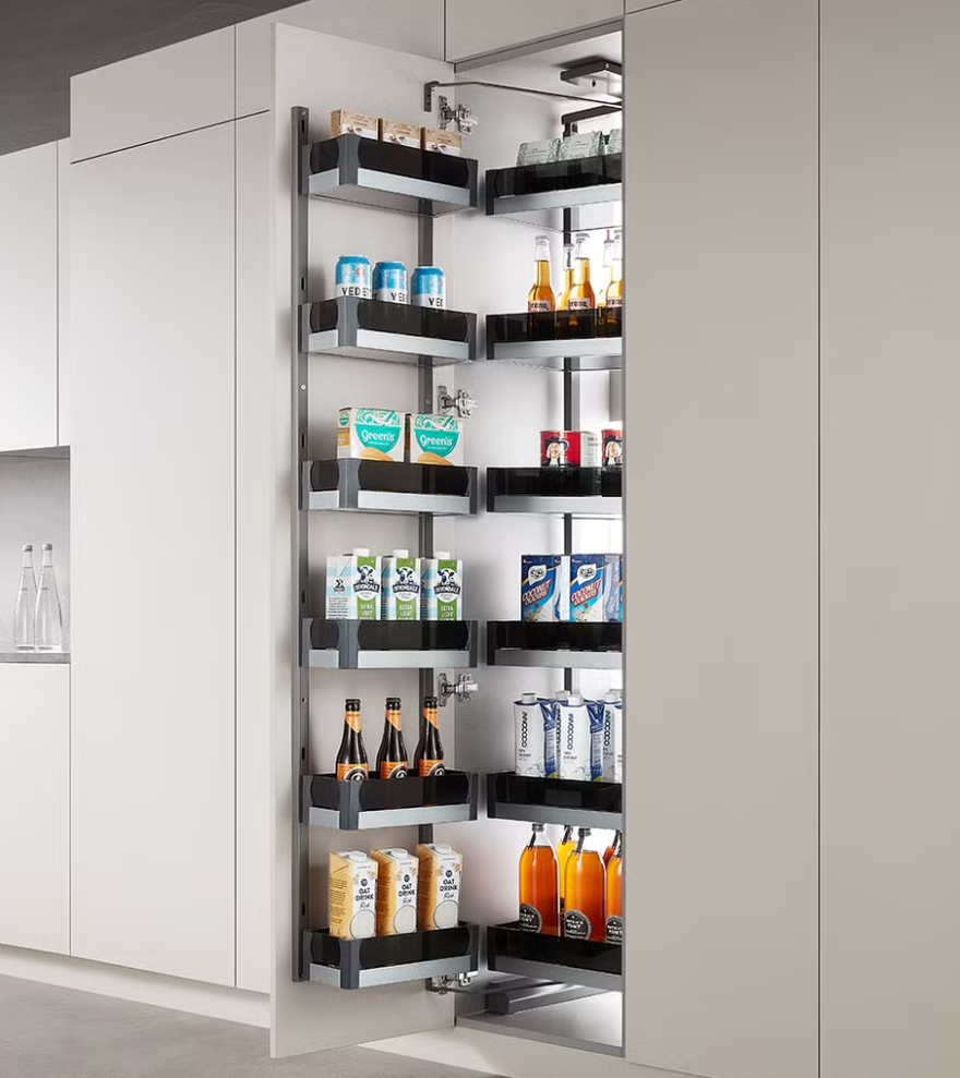 Glass Tall Pull-out Pantry Unit
